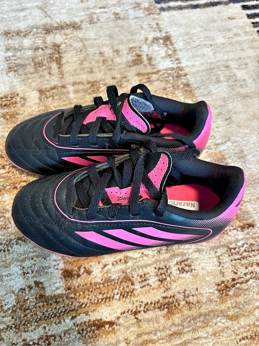 EUC adidas Goletto VIII FG J Kids Black & Pink Soccer Cleats
